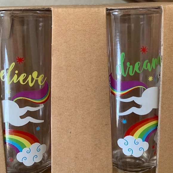 🎉2xHP🎉 NIB Set of 4 Unicorn Shot Glasses 🦄🥃 - Picture 4 of 4